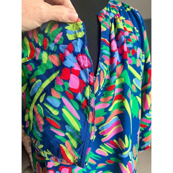 Floral Escapada Living Blouse Size M in blue, green, pink multicolor - Picture 5 of 6